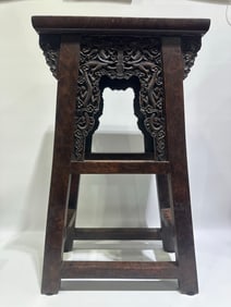 A Huge Huanghuali wood Dragon Pattern Stool