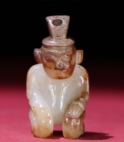 An Exquisite White Jade Figure Ornament