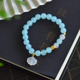 An Exquisite Sterling Silver-Gold Plated Inlaid Agate Bracelets