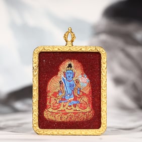 An Exquisite Painted Color Statue of Bodhisattva Tangka