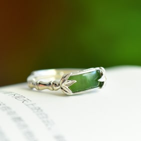 An Exquisite Sterling Silver Inlaid Jasper Ring