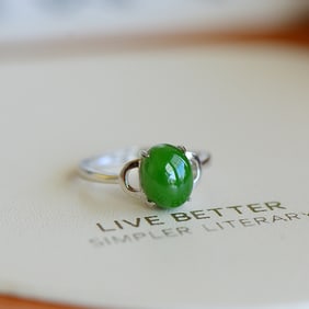 An Exquisite Sterling Silver Inlaid Jasper Ring