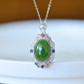 A Set of Fine Sterling Silver Inlaid Jasper Jewelrys,Inlaid Diamond
