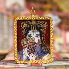 An Exquisite Painted Color Statue of Zhagilhamo Tangka