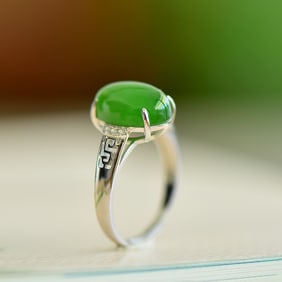 An Exquisite Sterling Silver Inlaid Jasper Ring