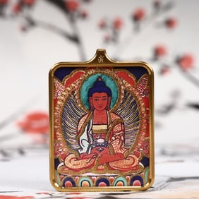 An Exquisite Painted Color Statue of Mah?vairocana Tangka