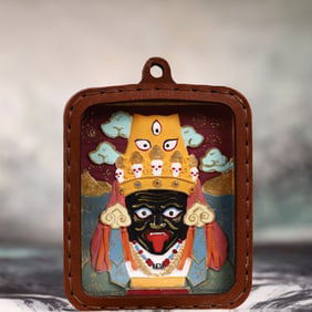 An Exquisite Painted Color Statue of Mammon Tangka