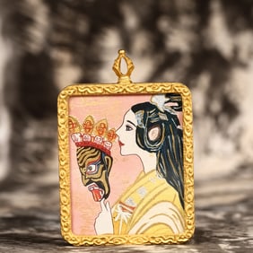 An Exquisite Painted Color Statue of Zhagilhamo Tangka