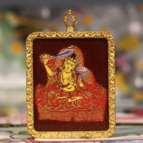 An Exquisite Painted Color Statue of Manjusri Tangka