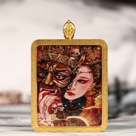 An Exquisite Painted Color Statue of Zhagilhamo Tangka