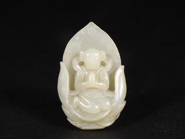 An Exquisite White Jade Figure Ornament