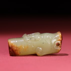 An Exquisite White Jade Tiger Pendant