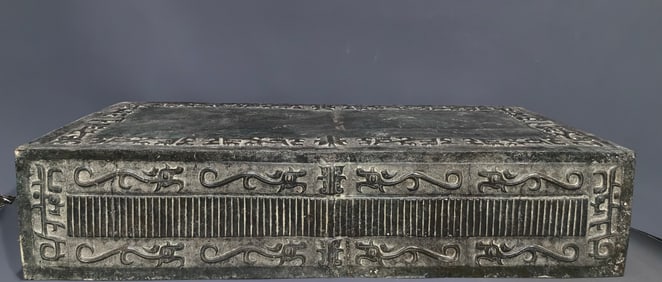 A Huge Bronze Chi-Dragon Pattern Ornament,With Inscription