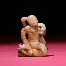 An Exquisite White Jade Figure Ornament