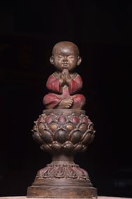 A Huge Limestone Painted Color Figure Ornament