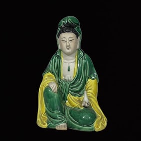 An Exquisite Tri-Color Statue of Avalokitesvara