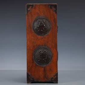 An Exquisite Huanghuali wood Eight Treasures Pattern Brush Pot