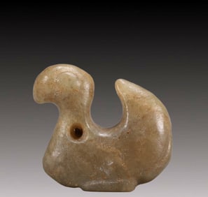 An Archaic Hongshan Culture Yellow Jade Animal Pendant