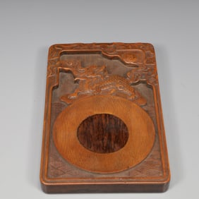 An Exquisite Huanghuali Wood Kylin Pattern Inkstone