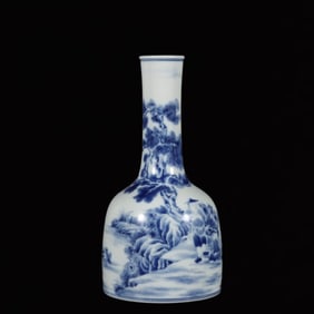 An Exquisite Blue and White Figure Pattern Vase