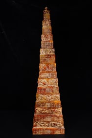 A Set of Fine Yellow Jade Auspicious Beast Pattern Seals, With poem