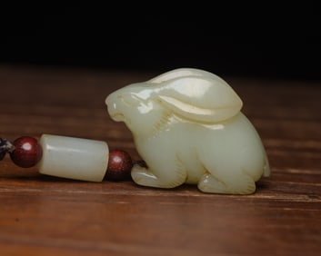 An Exquisite White Jade Rabbit Pendant