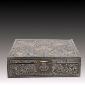 A Rare Zitanwood Lotus Pattern Box