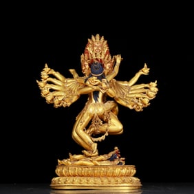 A huge gilt bronze statue of Vajra
