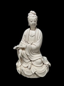 A Rare Blance-De-Chine Statue of Avalokitesvara