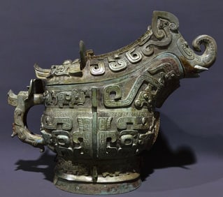 A Huge Bronze Beast-Face Pattern Elephant-Shaped Cup