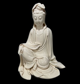 A Rare Blance-De-Chine Statue of Avalokitesvara