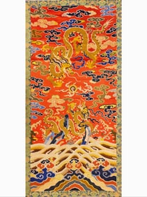 Nasha embroidery with two dragons playing with beads
