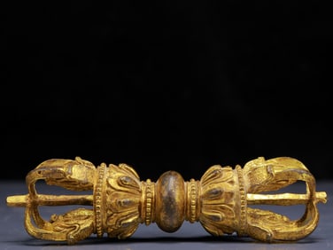 A Rare Gilt Bronze Vajry Pestle