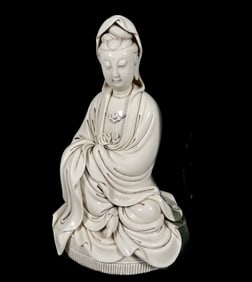 A Rare Blance-De-Chine Statue of Avalokitesvara