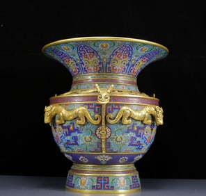 A Huge Cloisonne Beast-Face Pattern Vase