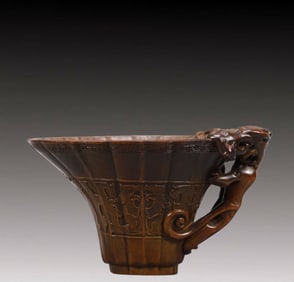 A Precious Zitanwood 'Chi-Dragon& Bamboo' Cup
