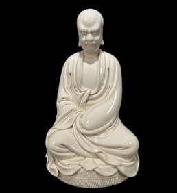 A Rare Blance-De-Chine Statue of Dharma