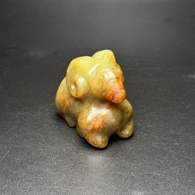 An Exquisite White Jade Sheep Hand Piece