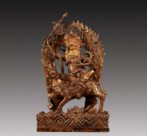 A Solemn Gilt Bronze Statue of Vajra