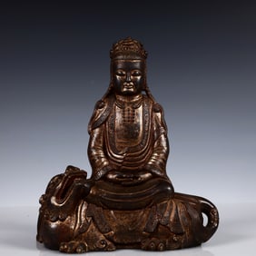 A Solemn Gilt Bronze Statue of Manjusri
