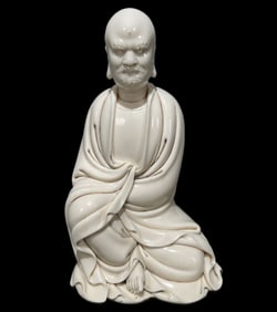 A Rare Blance-De-Chine Statue of Dharma