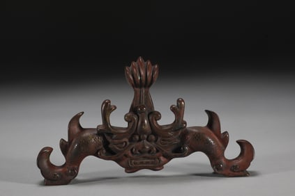 An Exquisite Bronze Fish and Dragon Pattern Brush Holder