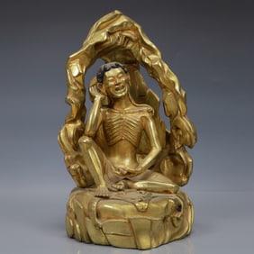 An Exquisite Gilt Bronze Statue of Arhat
