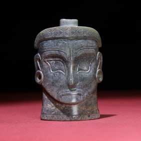 An Exquisite Jasper Human-head Pendant