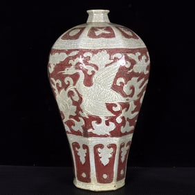 A Huge Underglaze-Red Lotus and Phoenix Pattern Vase