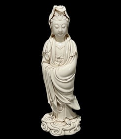 A Rare Blance-De-Chine Statue of Avalokitesvara