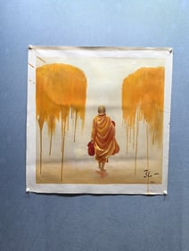 A Chinese Ink Painting of Figure on Paper,Hong Yi
