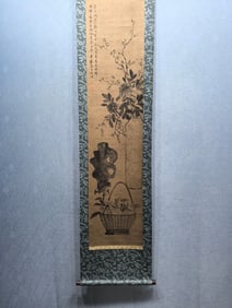 A Chinese Vertical Scroll Ink Painting of Flower on Paper,Xu Wei