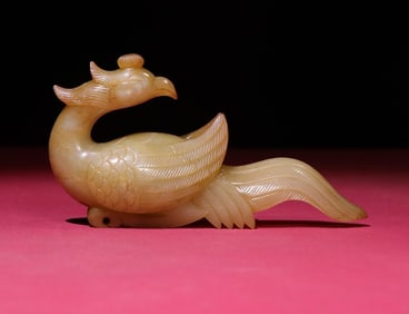 An Exquisite White Jade Phoenix Ornament