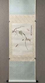 A Chinese Vertical Scroll Ink Painting of Insect on Paper,Qi Baishi